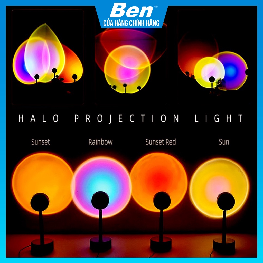 Đèn hoàng hôn, đèn led tiktok chuyển đổi 4 màu chụp ảnh, quay video livestream