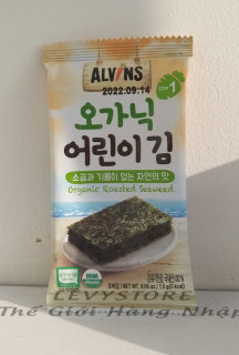 Rong biển tách muối hữu cơ ALVINS Hàn Quốc cho bé ăn dặm, ăn liền, cuộn cơm thumbnail