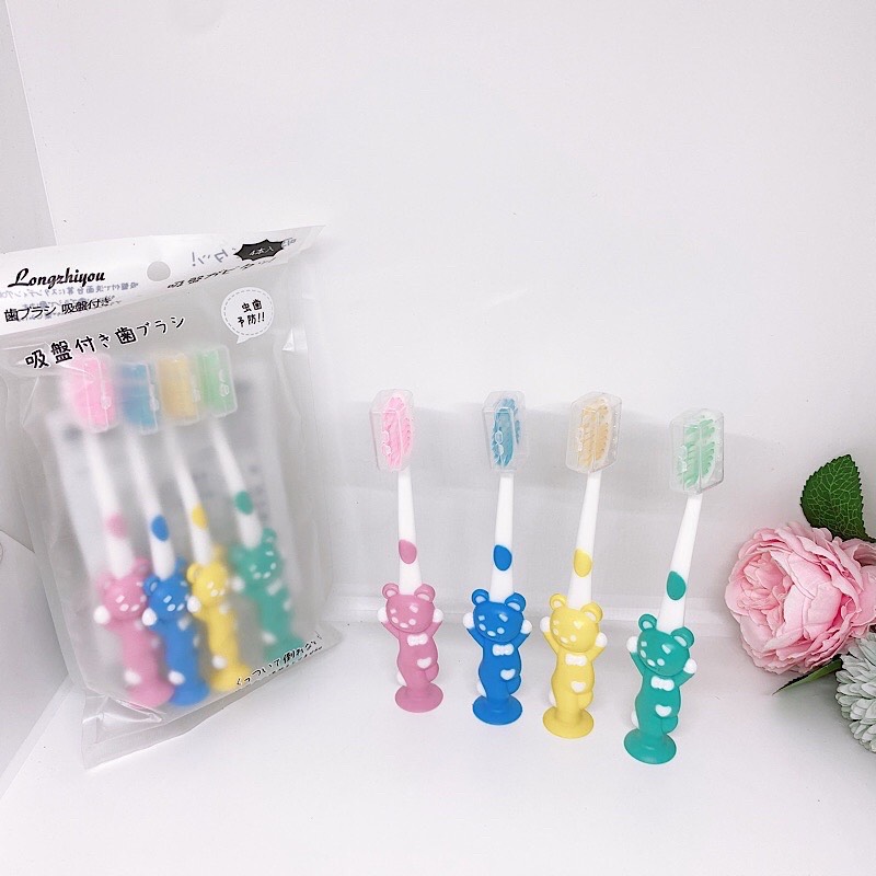 Combo 4 bàn chải đánh răng moony Star cho bé xuất Nhật