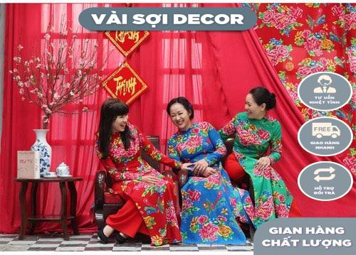 Vải kaki hoa đào chất đẹp khổ 1,6m