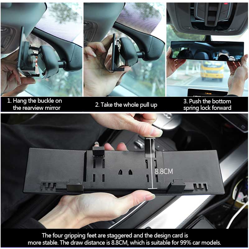 30cm HD Car Rear View Mirror Wide-angle Panoramic Reverse Back Parking Reference