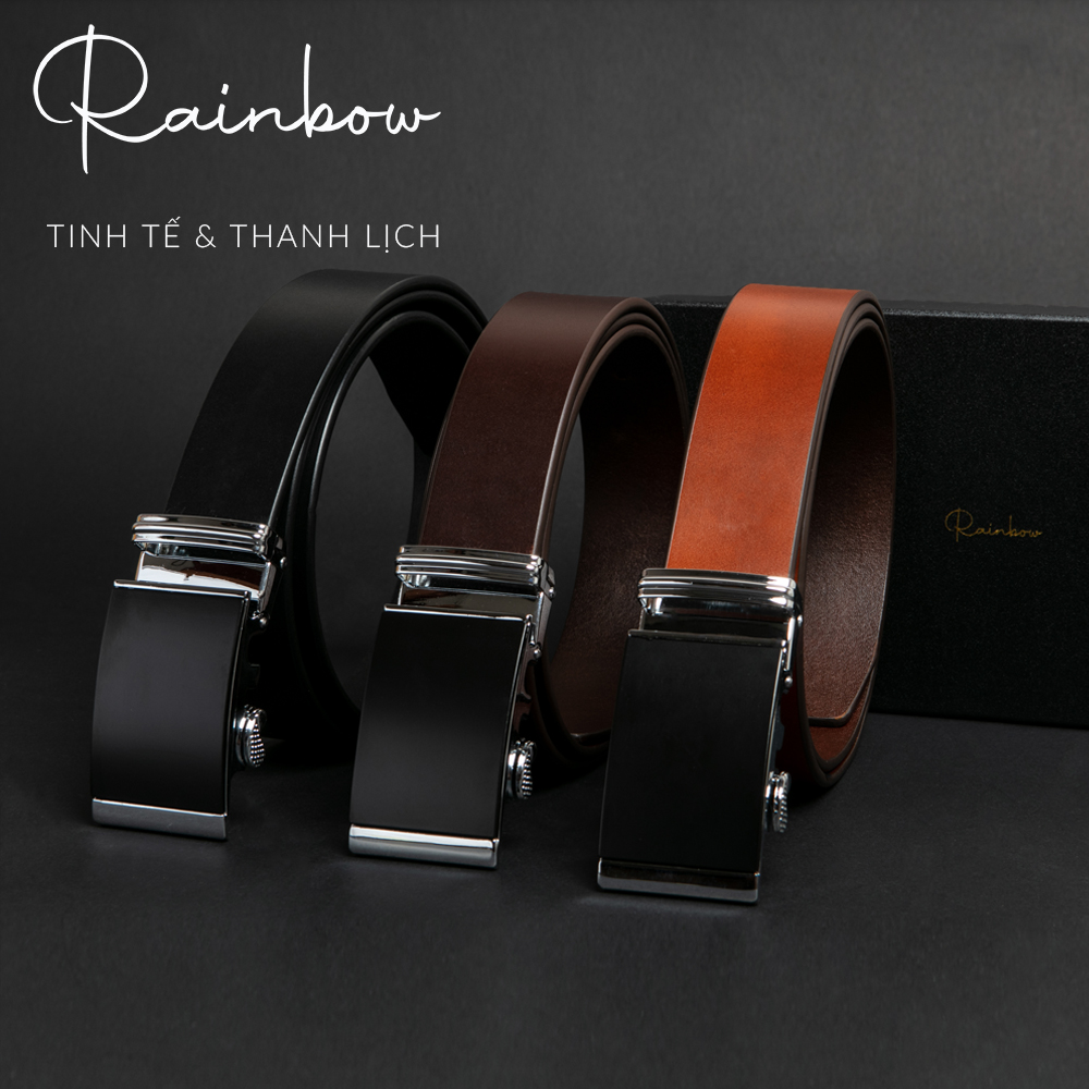 Thắt lưng nam thời trang Rainbow BELT-005-BLK màu đen