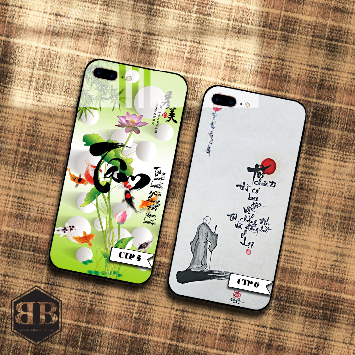 Ốp lưng kính cường lực iphone 7 plus / iphone 8 plus hình thư pháp