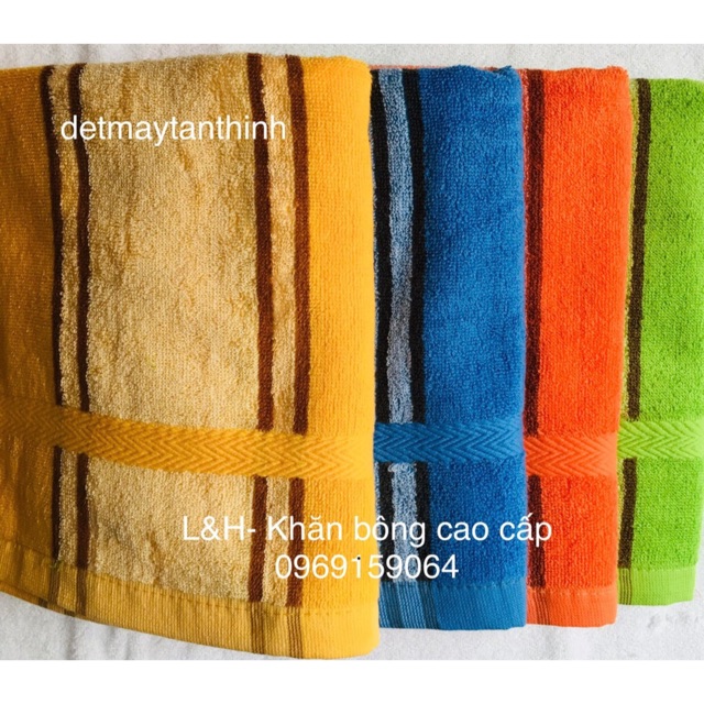 Khăn tắm kẻ sọc Tân Thịnh 100% cotton 50x100cm