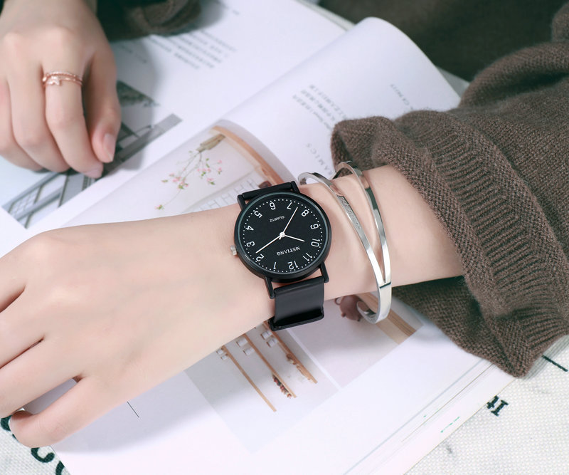 Đồng Hồ Cặp Đôi Cao Su MSTIANQ Phong Cách Hàn Quốc