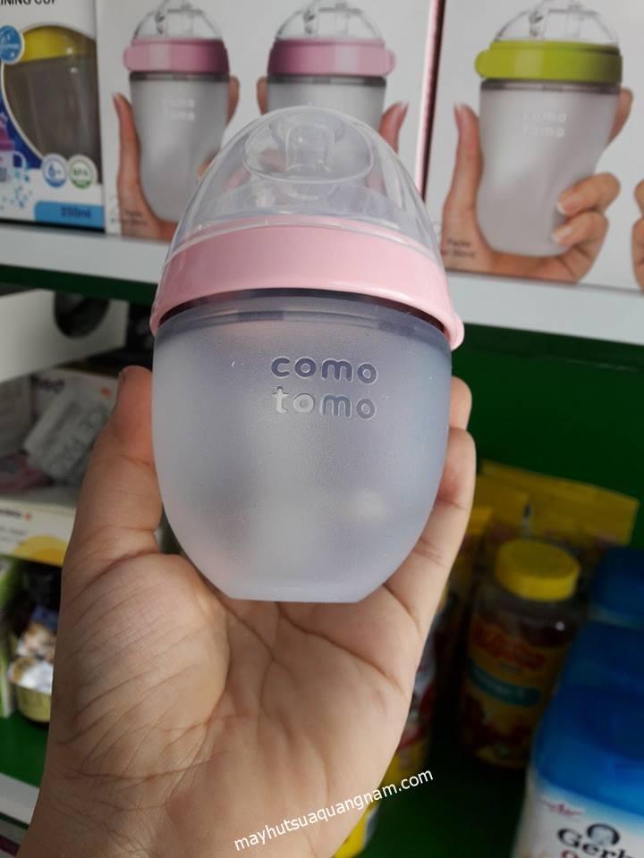 Bình Sữa Comotomo Silicon 150ml tặng kèm tay cầm