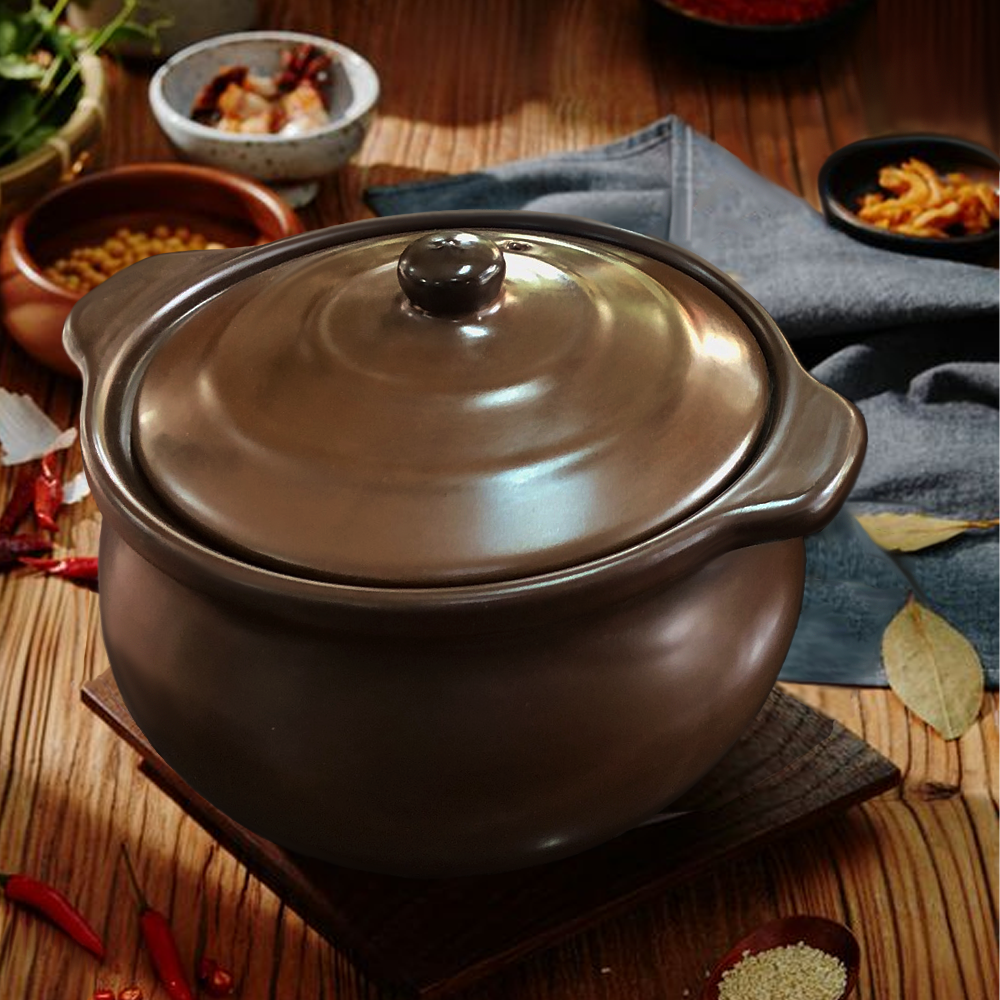 Nồi đất 2/3/5 lít men sứ (Nâu) - NodaCook Bát Tràng