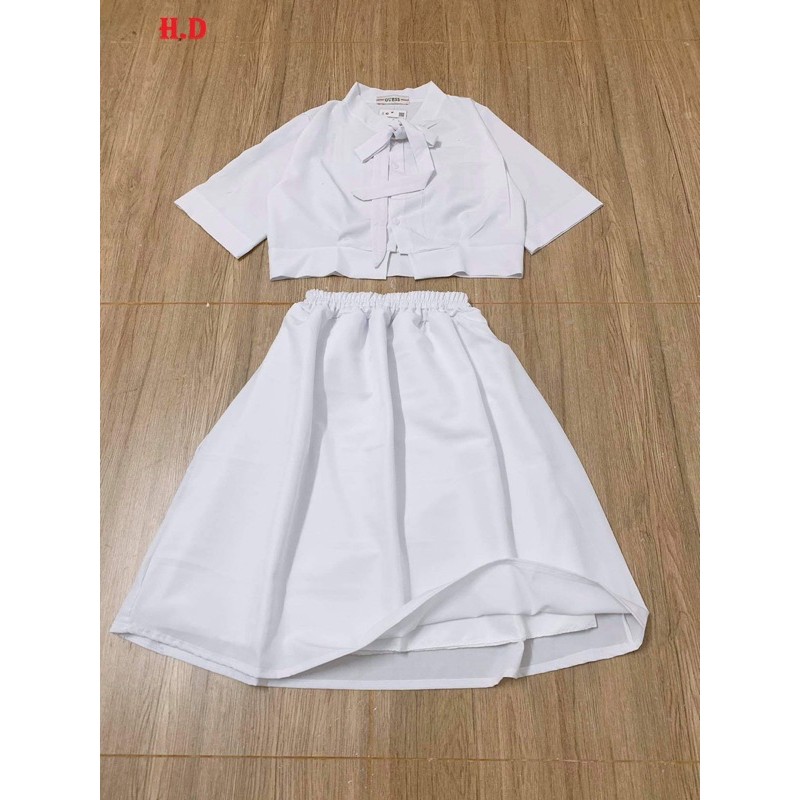 SIÊU PHẨM SÉT ÁO CROPTOP BUỘC NƠ CỰC ĐẸP