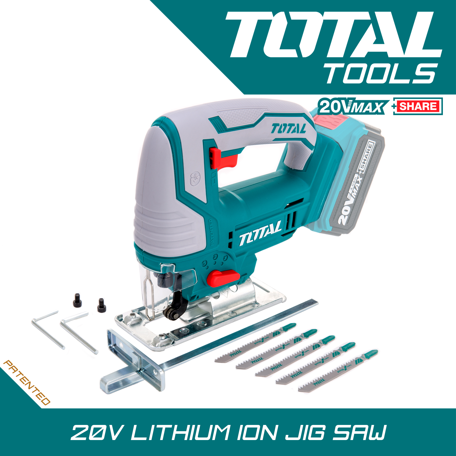 Máy cưa lọng dùng pin Lithium 20V Total TJSLI8501