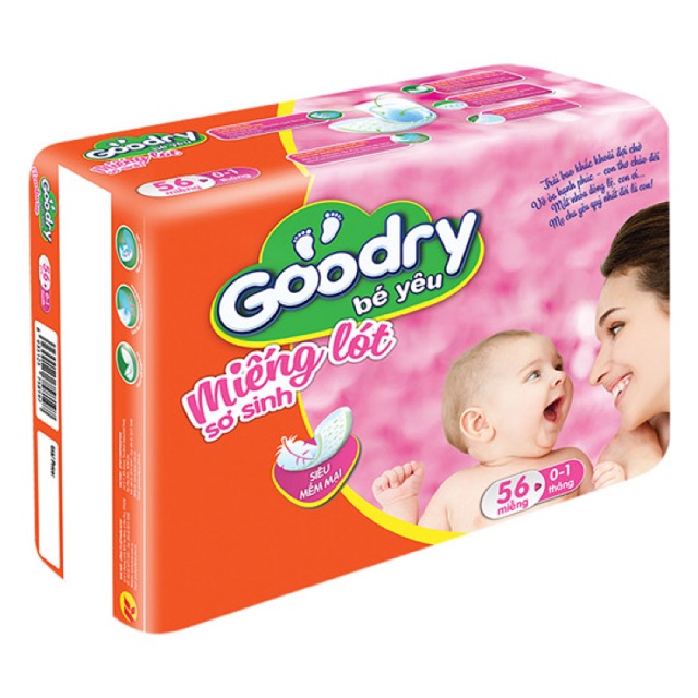 MIẾNG LÓT SƠ SINH LOẠI 56 MIẾNG 1 bịch