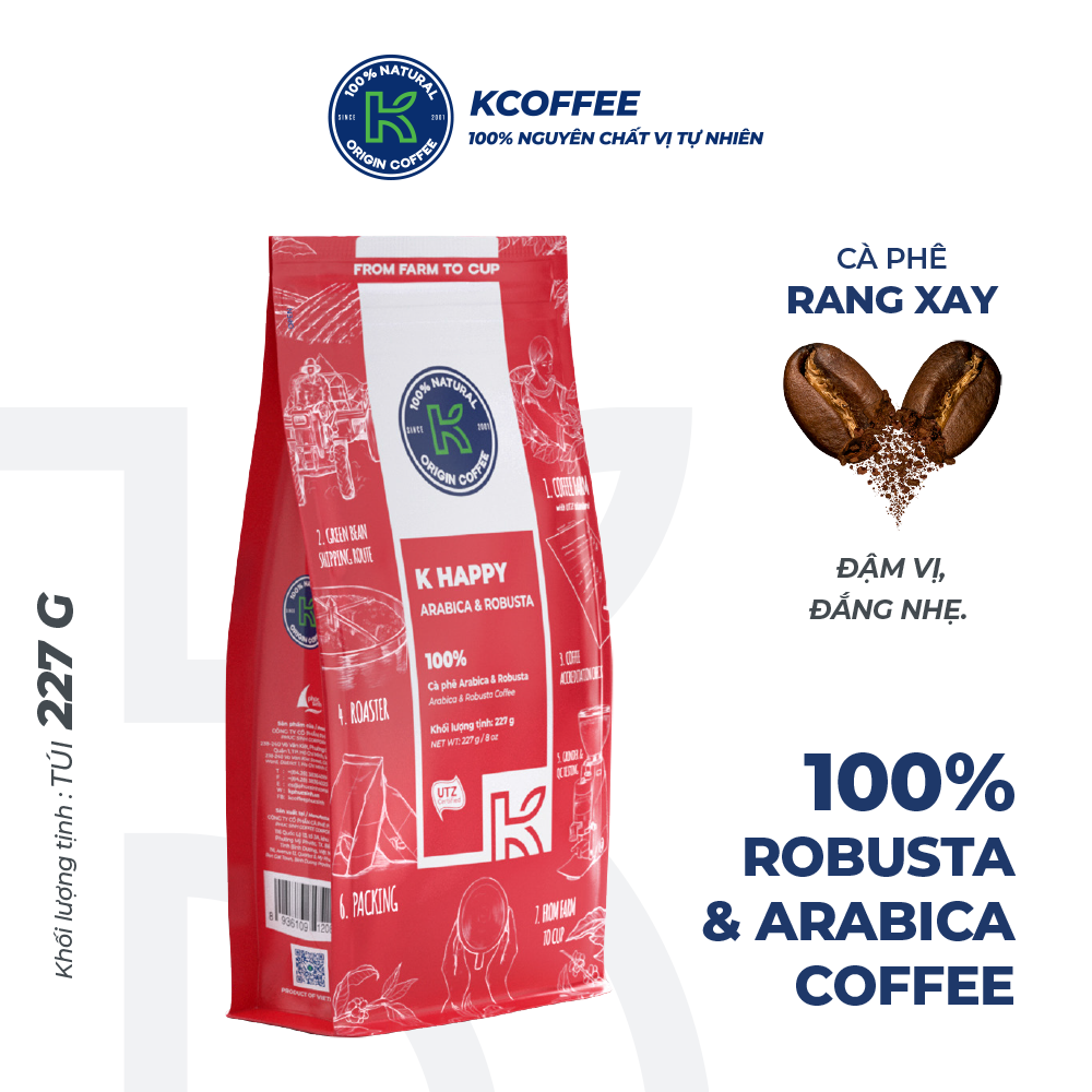 Roasted and Ground Coffee Specialty Pure Filtered Coffee K Coffee K Happy 227g