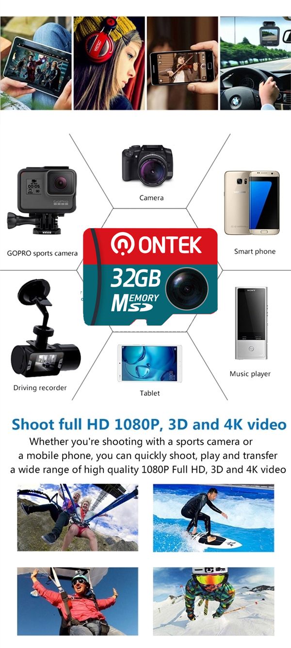 Thẻ Nhớ Micro SD ONTEK 32G Class 10 dùng cho camera