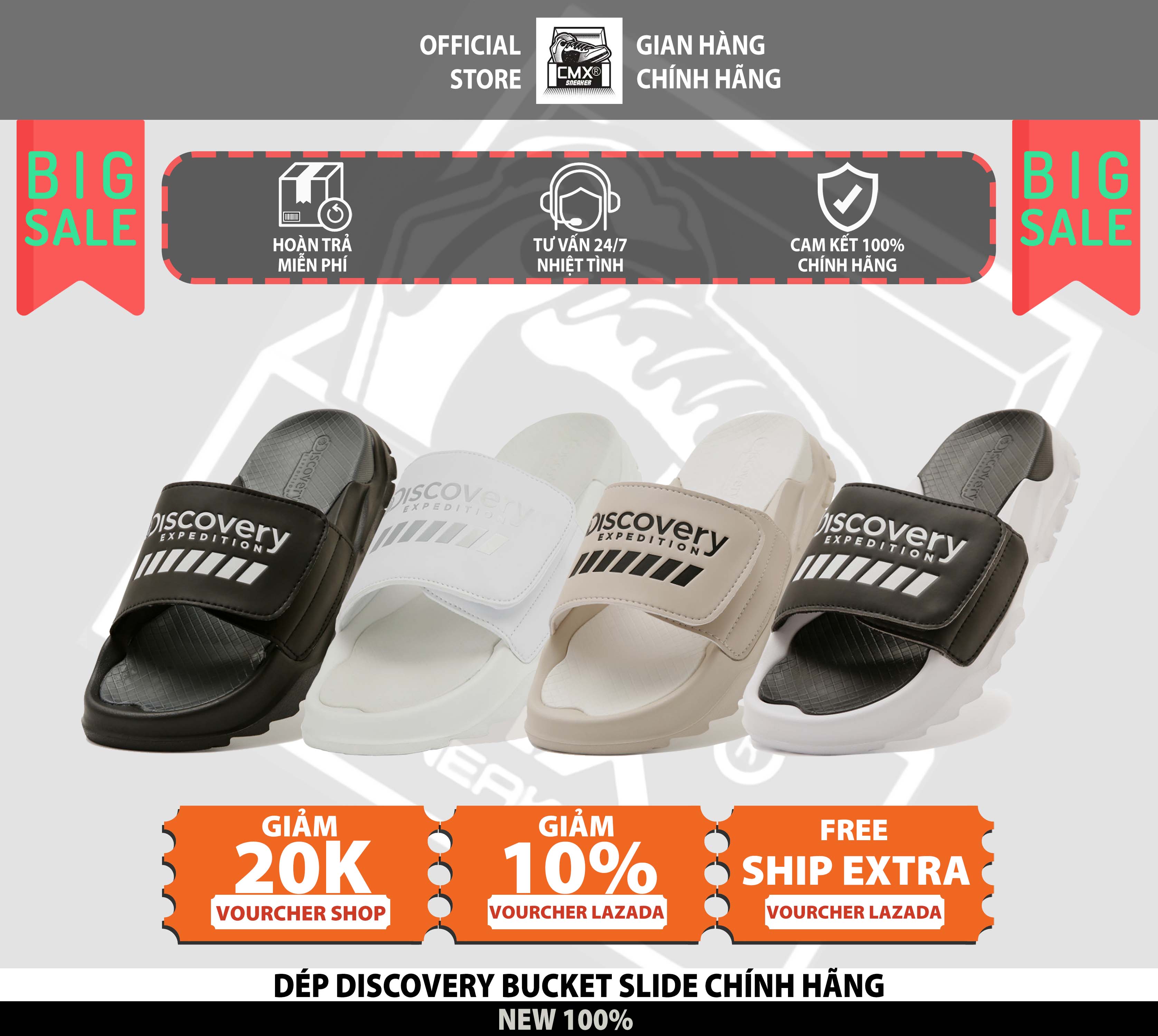 [ HÀNG CHÍNH HÃNG CÓ SẴN - CẬP NHẬT THƯỜNG XUYÊN ] Dép Discovery Expedition BUCKET SLIDE / BRICK SLIDE TWIN - REAL AUTHENTIC 100%