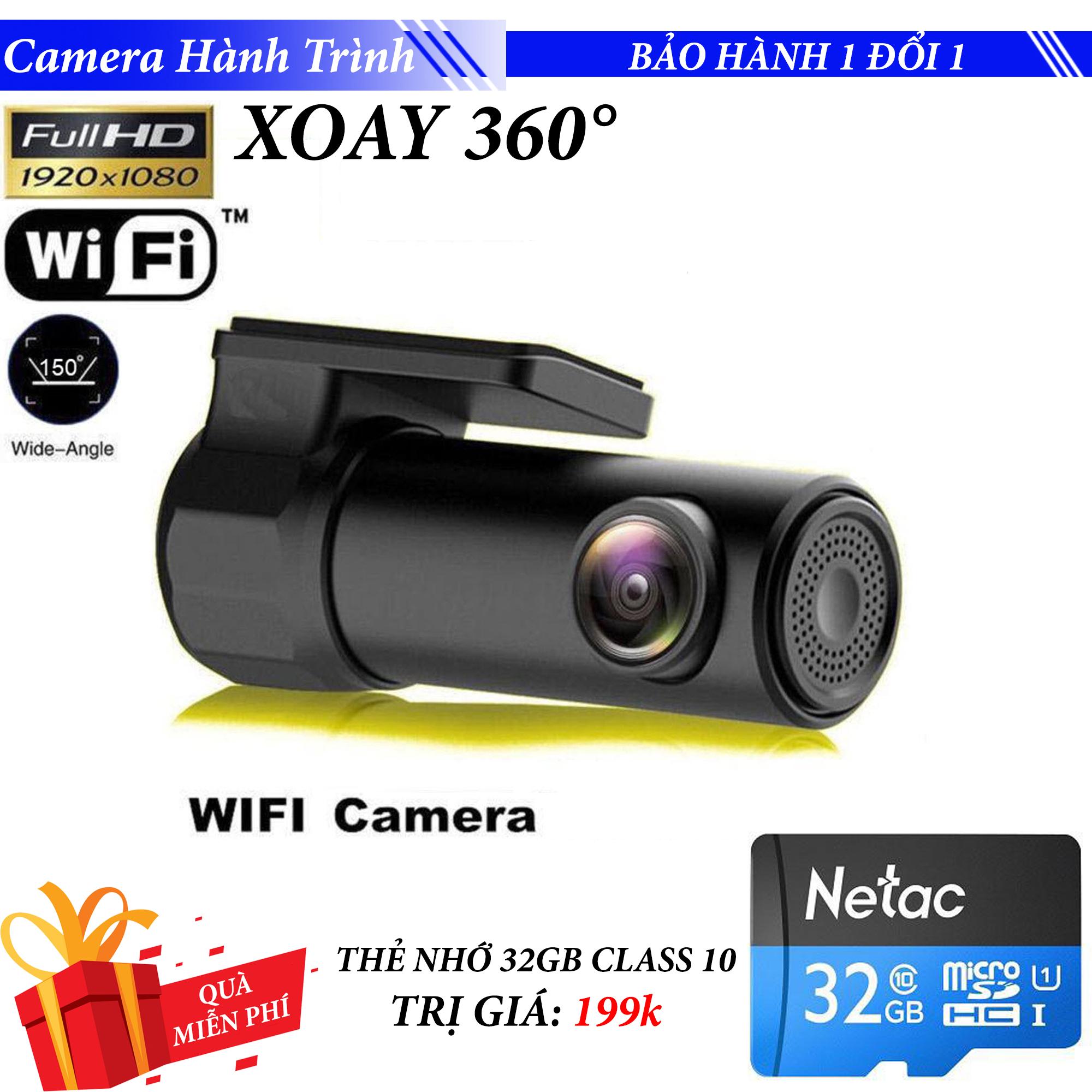 [TẶNG] Thẻ nhớ 32GB Class 10 + Camera hành trình cho ô tô FC106T có wifi điều khiển trên điện thoại IOS/Android xoay 360 độ, tự động ghi đè, góc rộng 150 độ cảm biển nhìn ban đêm siêu nét full HD 1080p