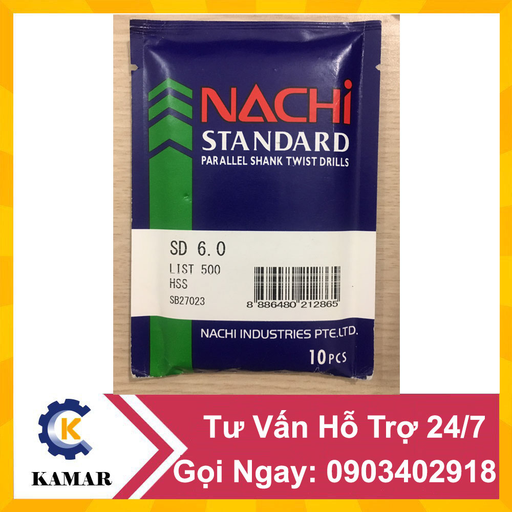 Mũi khoan nachi từ 6.0 đến 6.9mm hàng chính hãng