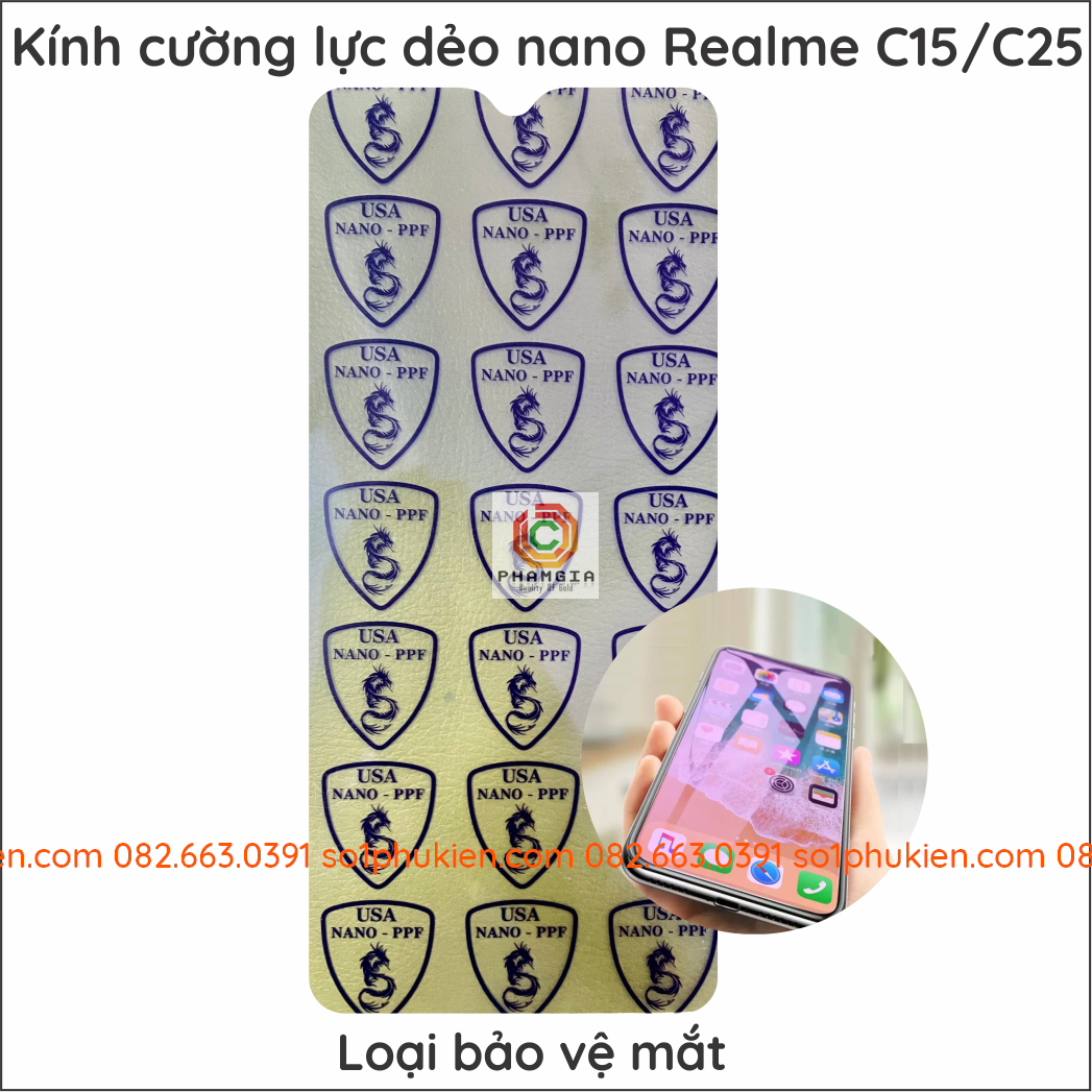 Dán cường lực Realme C15  / Realme c25 dẻo nano siêu bảo vệ