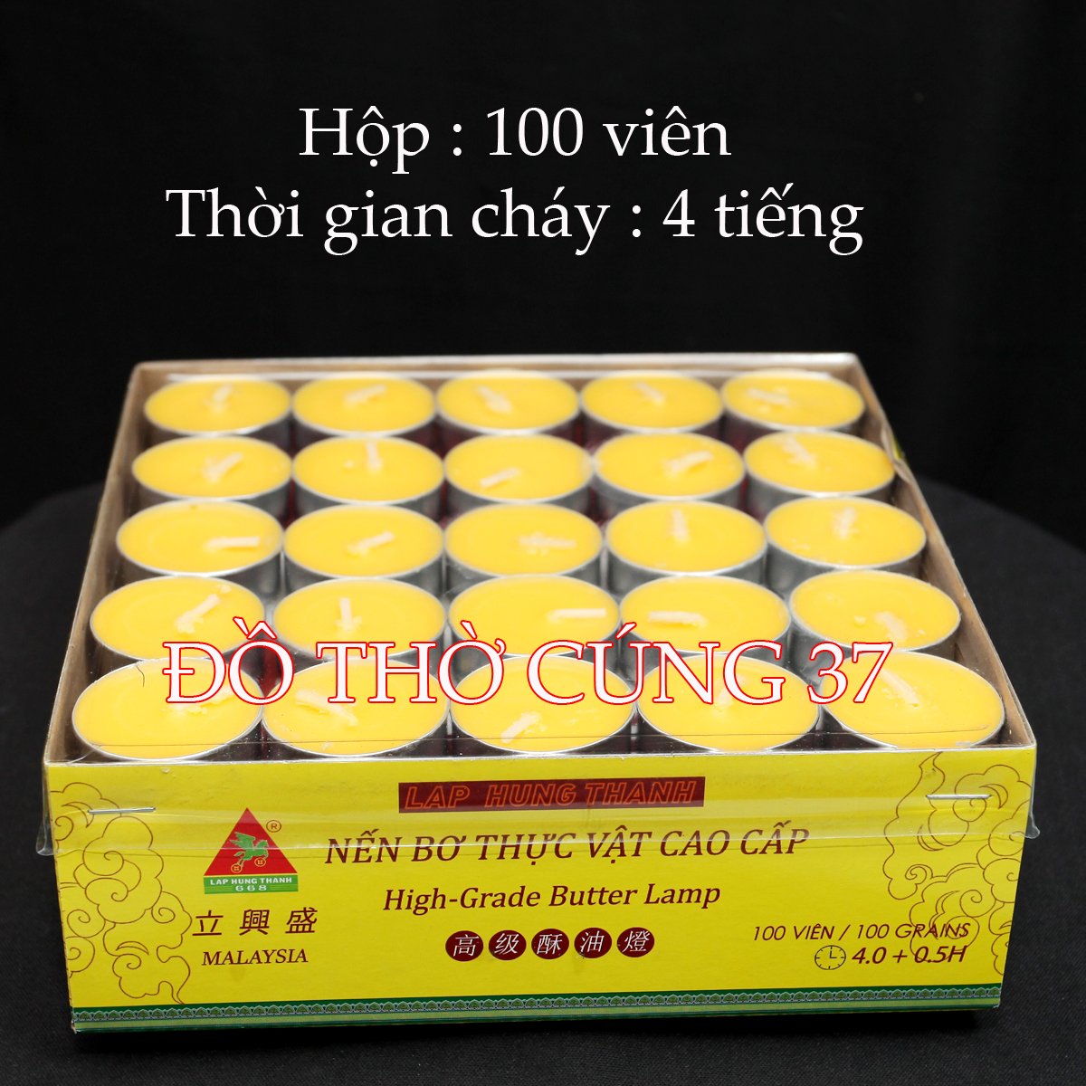 Nến TEALIGHT 4 tiếng sáp bơ cao cấp ( Hàng nhập khẩu )