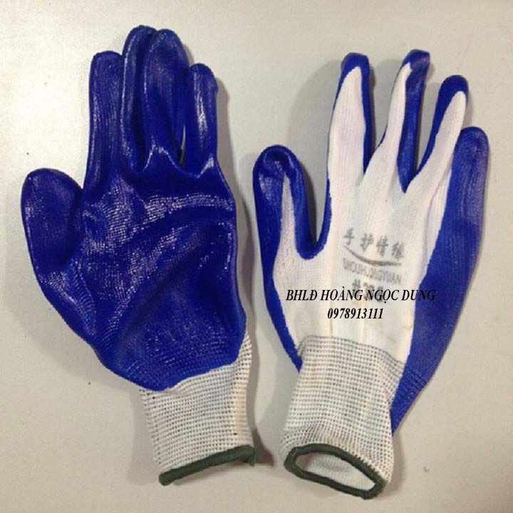 Combo 12 đôi găng tay phủ sơn xanh