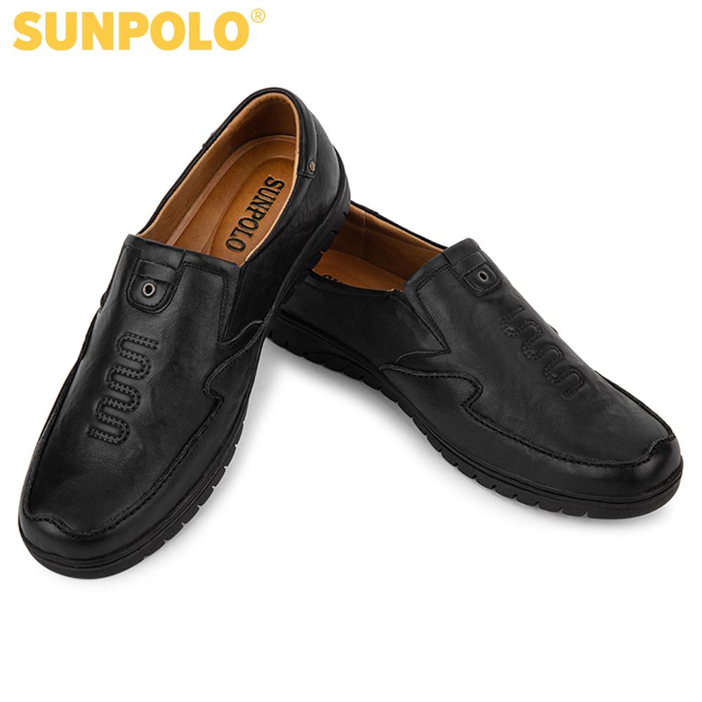 Giày Lười Nam Da Bò SUNPOLO SUS511 (Đen, Nâu)