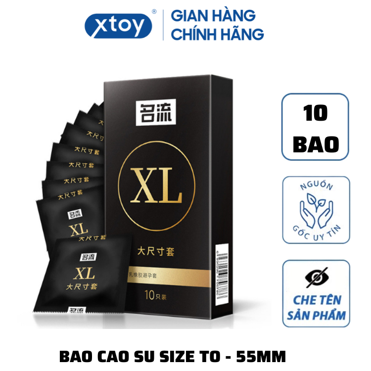 Bao cao su xl size lớn 55mm-hộp 10 chiếc