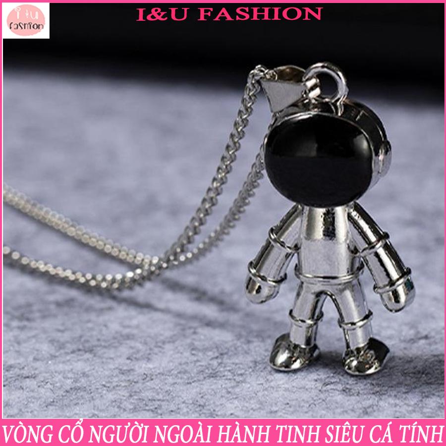 Vòng Cổ Dây Chuyền UNISEX Nam Nữ Người Ngoài Hành Tinh Bản Lớn Màu Bạc Vô Cùng Độc Đáo Cá Tính Với Dây Kim Loại Dài Thời Trang Dễ Phối Đồ VC-39