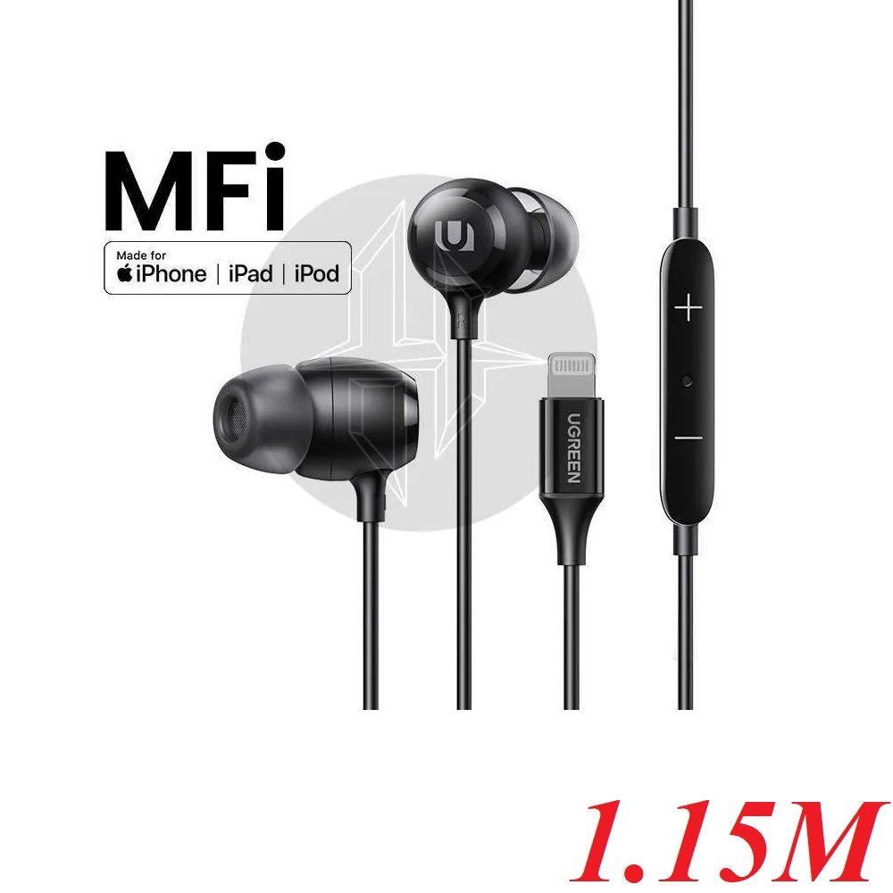 Ugreen 80655 1.15m đầu lightning iphone tai nghe nhét tai mfi 80655