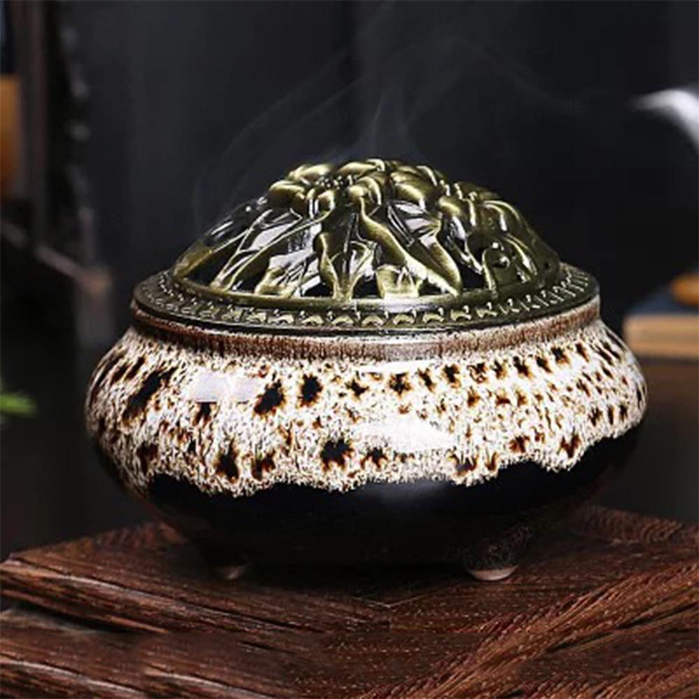 [TẶNG MIẾNG LÓT LƯ +1 NỤ TRẦM] Lư xông trầm hương lư đốt trầm gốm sứ tặng 1 nụ trầm hương