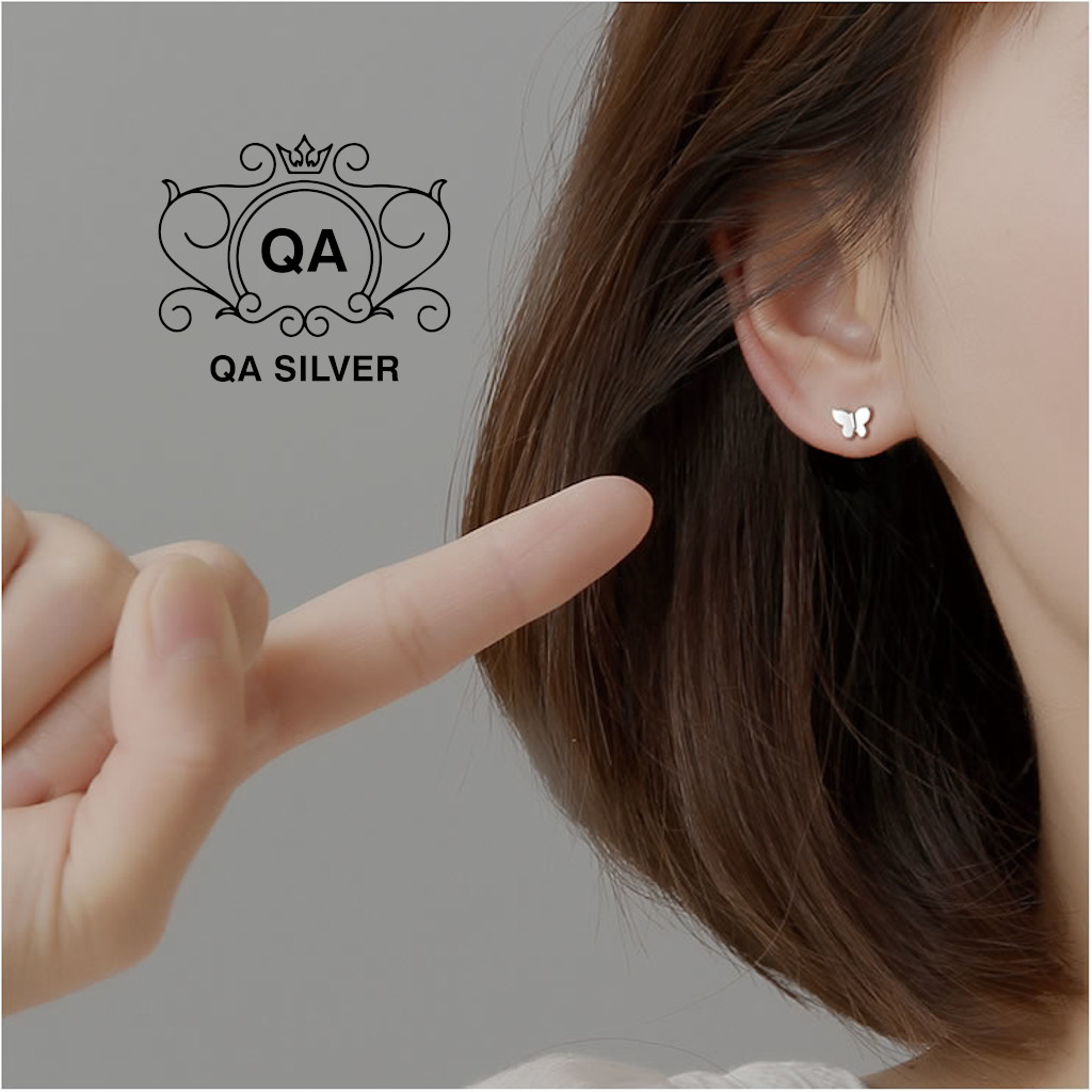 Bông tai bạc 925 bướm khuyên tai bạc hồ điệp nhỏ S925 BUTTERFLY QA SILVER Earrings EA210802