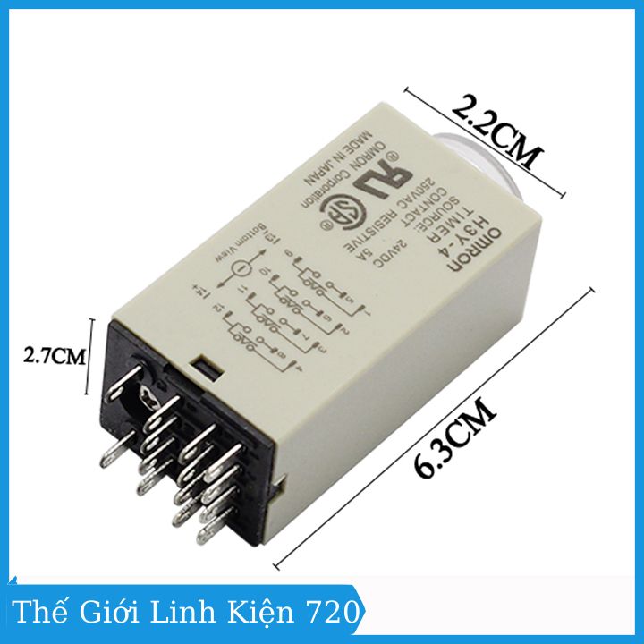 Relay thời gian timer omron H3Y-4 14p 24v