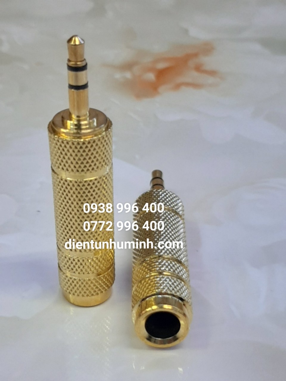 Jack đổi 6.5 mm cái sang 3.5 mm đực Vàng tốt