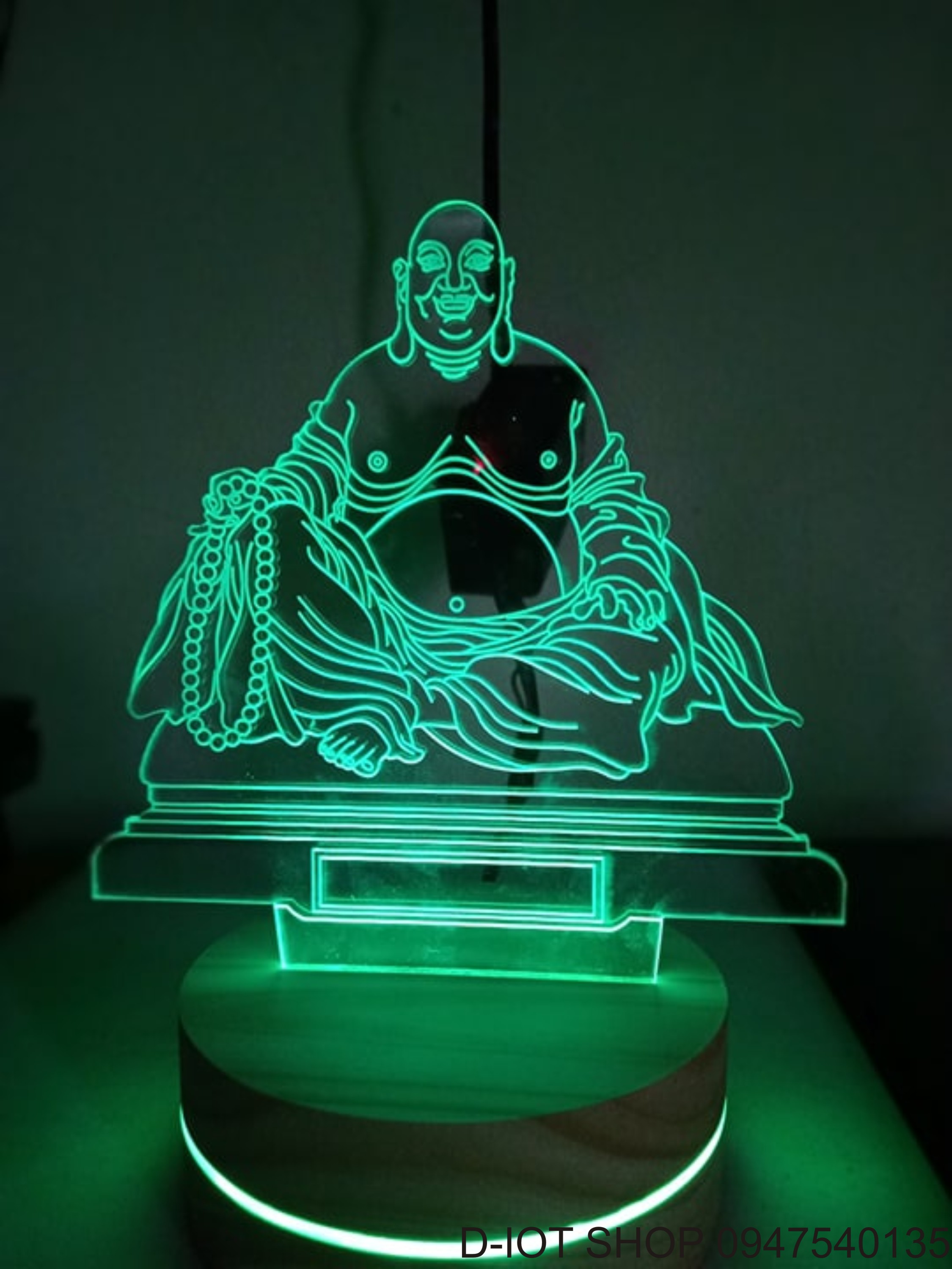 đèn led3d hình phật di lặc