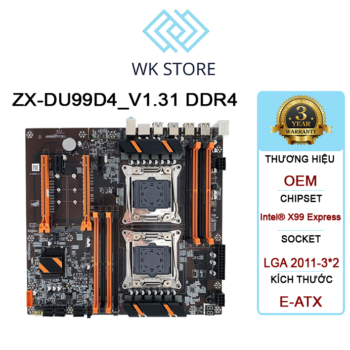 Bo mạch chủ Mainboard X99 ZX-DU99D4 Dual CPU | Intel X99
