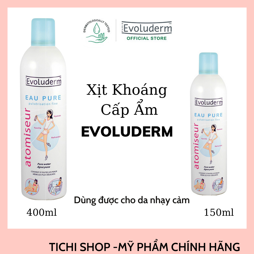[Freeship Mỹ Phẩm Chính Hãng] Xịt Khoáng Evoluderm Cấp Nước Cho Da 150ml Và 400ml