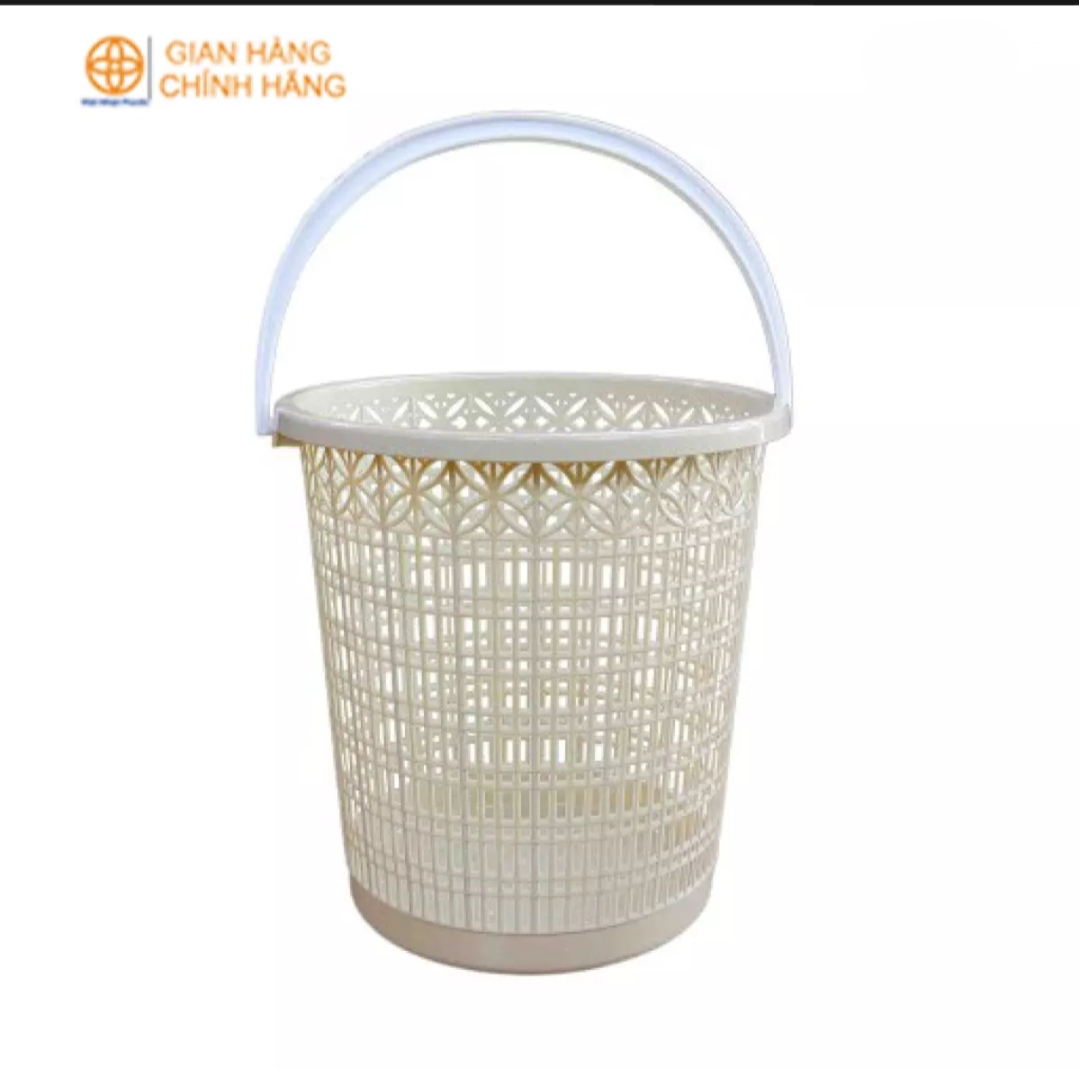Sọt rác nhựa có quai xách hoa đồng tiền Việt Nhật. Kích thước: 26.5 x 17.5 x 27.5cm. Hàng Việt Nam chất lượng cao (MI-336)