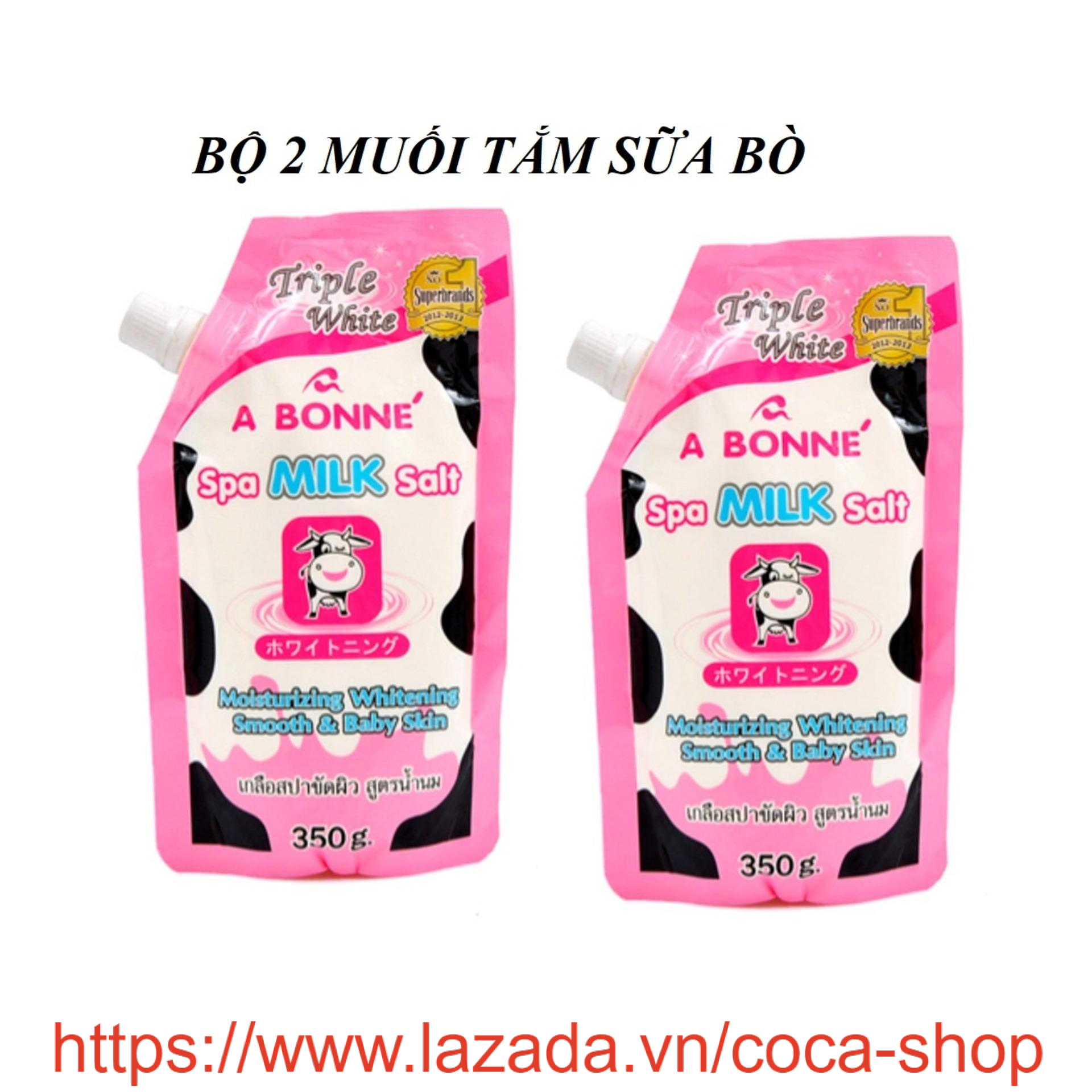 Bộ 2 Muối Tắm Tẩy Tế Bào Chết Sữa Bò A Bonné Spa Milk Salt 350g