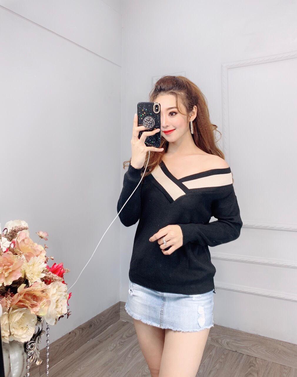 Áo len lệch vai hàng nhập cực HOT