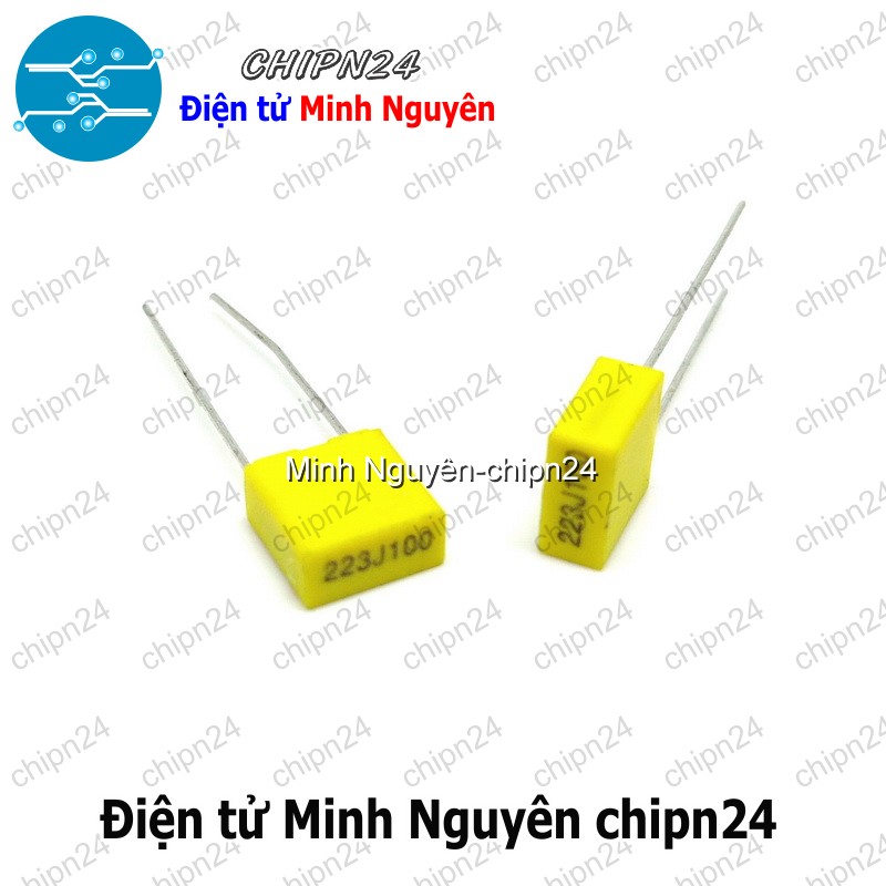 [10 con] (K270) Tụ kẹo vàng 223J 100V (5MM) (223 22nF) - HH005395