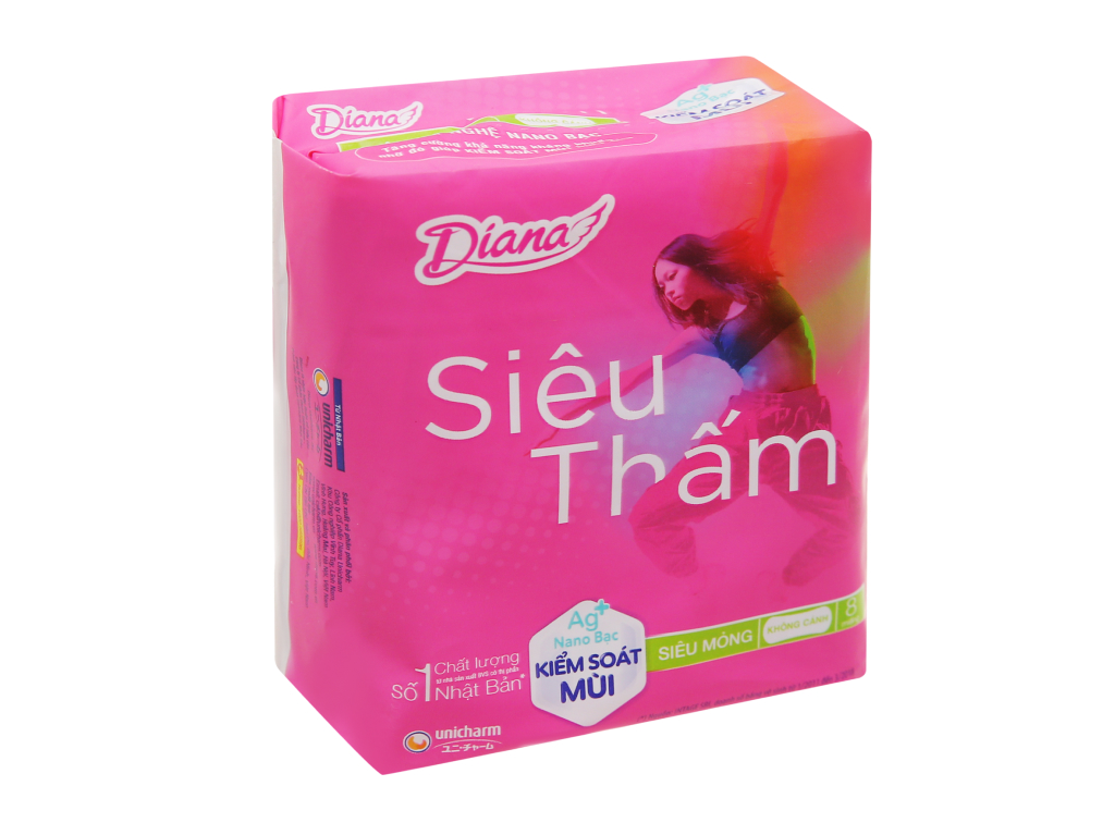 Băng vệ sinh siêu mỏng Diana siêu thấm 8 miếng