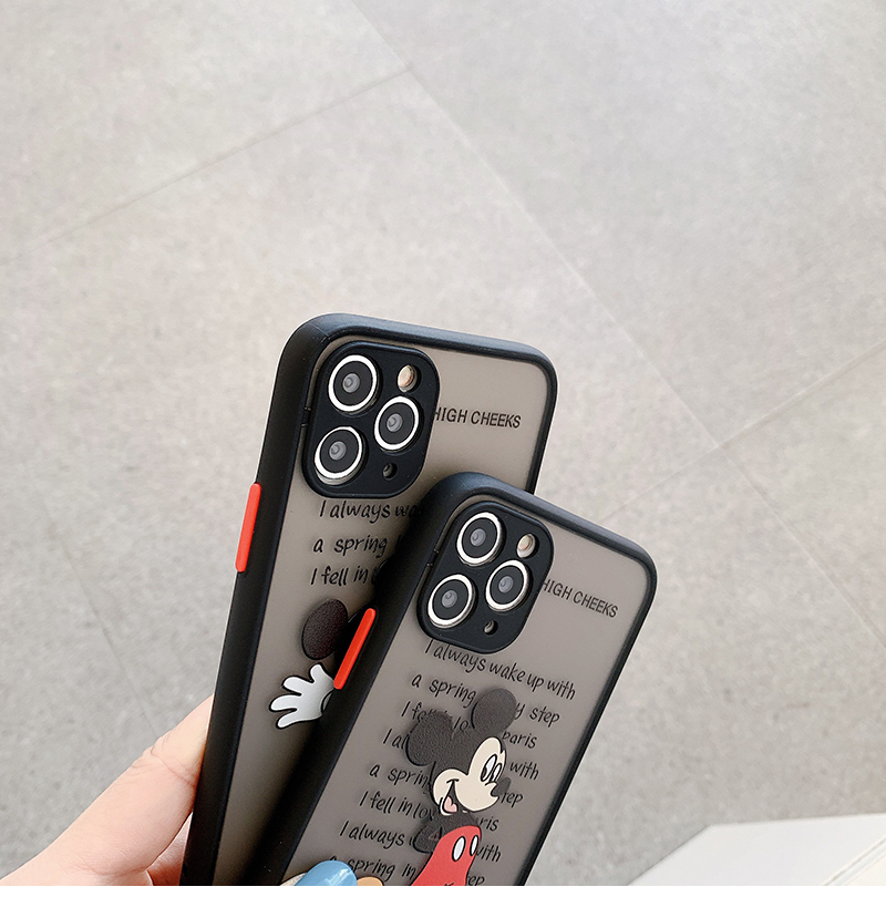 Ốp Lưng Nhám Chống Sock Va Đập Bảo Vệ Camera Mickey Mouse