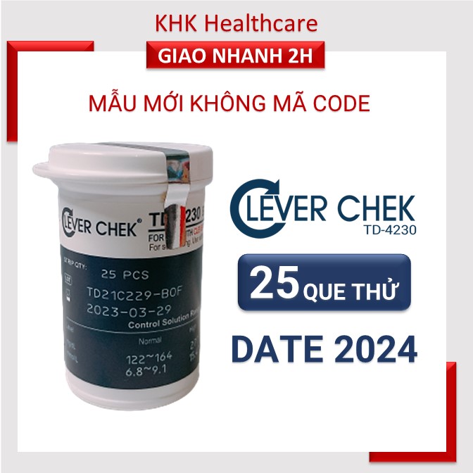 Que thử đường huyết Clever Check TD-4230 kèm kim lấy máu theo dõi đường huyết tại nhà an toàn chính xác - KHK Healthcare