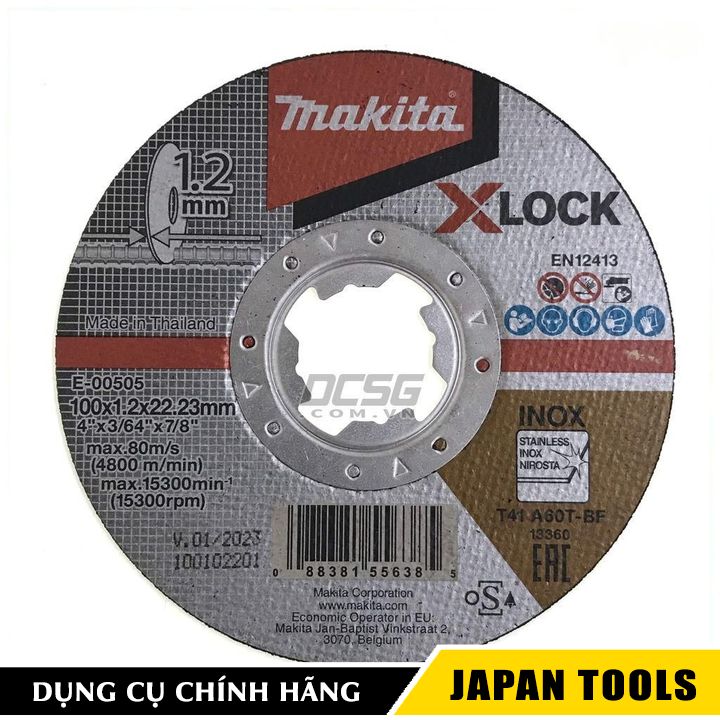Đá cắt (X-Lock 100x1.2x22.23/A60T) Makita E-00505 | Japan Tools