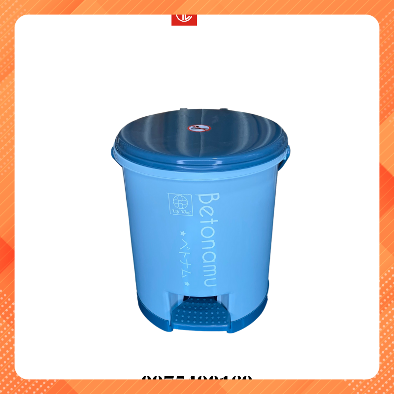 Thùng rác tròn nhựa đạp chân Betonamu 8024,thùng rác,bật rác văn phòng đạp chân cao cấp 5L 8024 nhuavietnhat