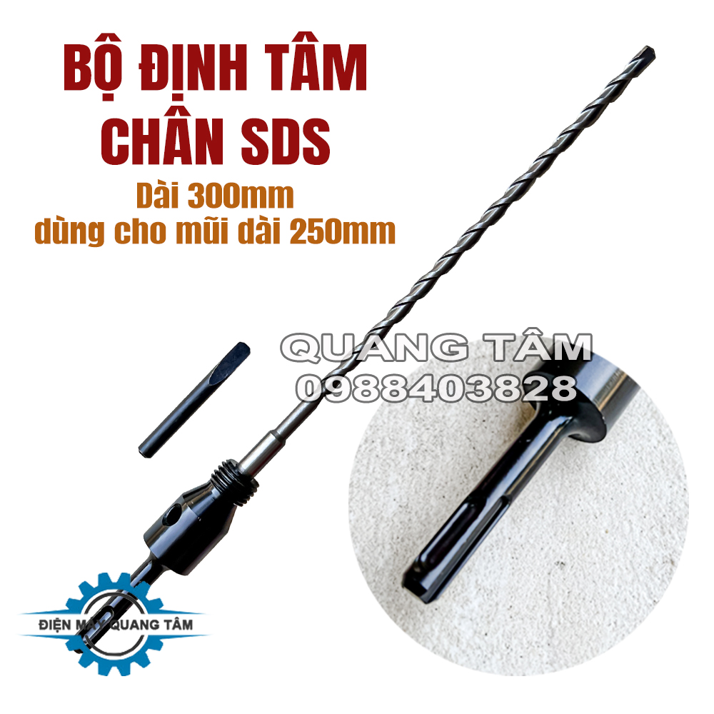 Bộ đầu chuyển định tâm chân gài sds và chân kẹp lục giác cho mũi khoan rút lõi phổ thông quata
