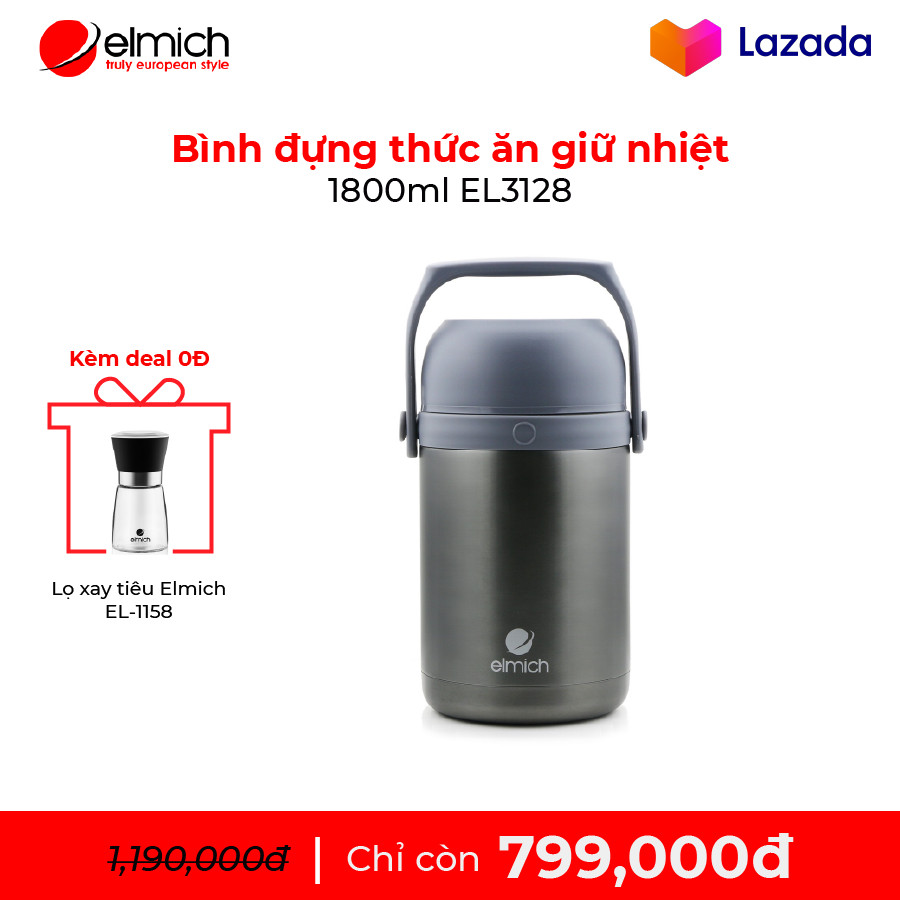Bình đựng thức ăn giữ nhiệt Elmich EL-3128 1800ml
