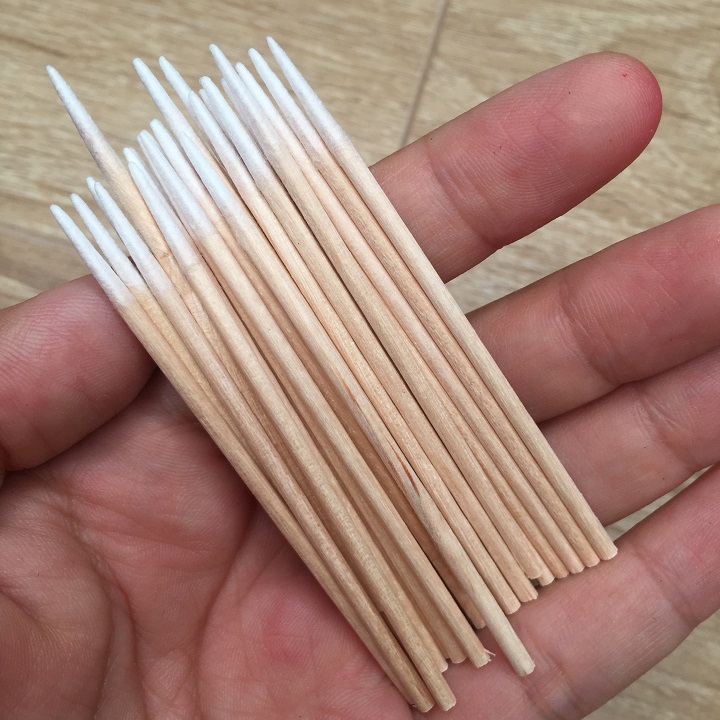 Bông tăm cán gỗ chấm tê, chấm keo mi, đính đá