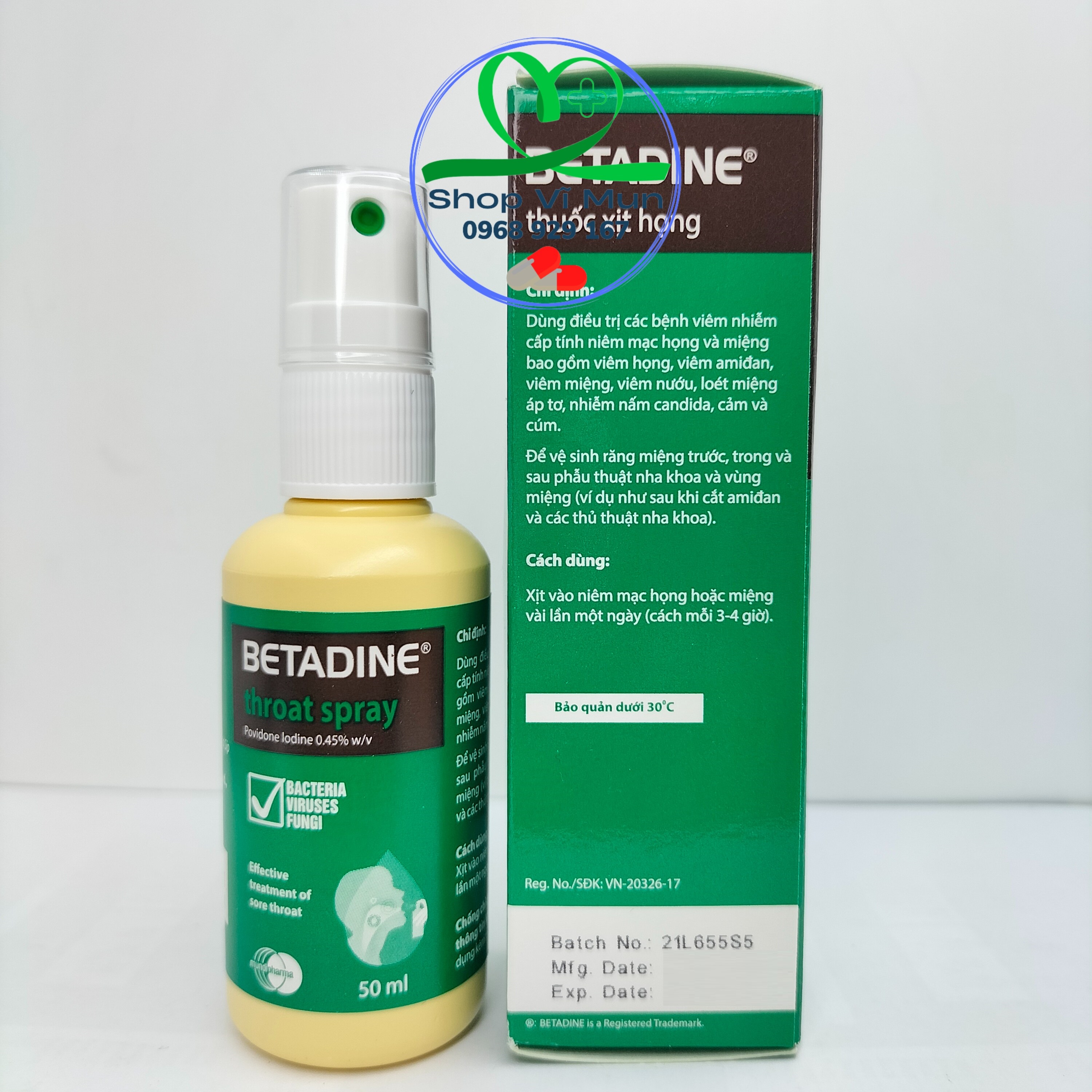 Xịt họng BETADINE chai 50ml