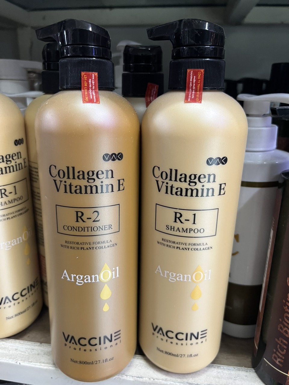 CẶP DẦU GỘI XẢ COLLAGEN VITAMIN E VACCINE 800ML X2