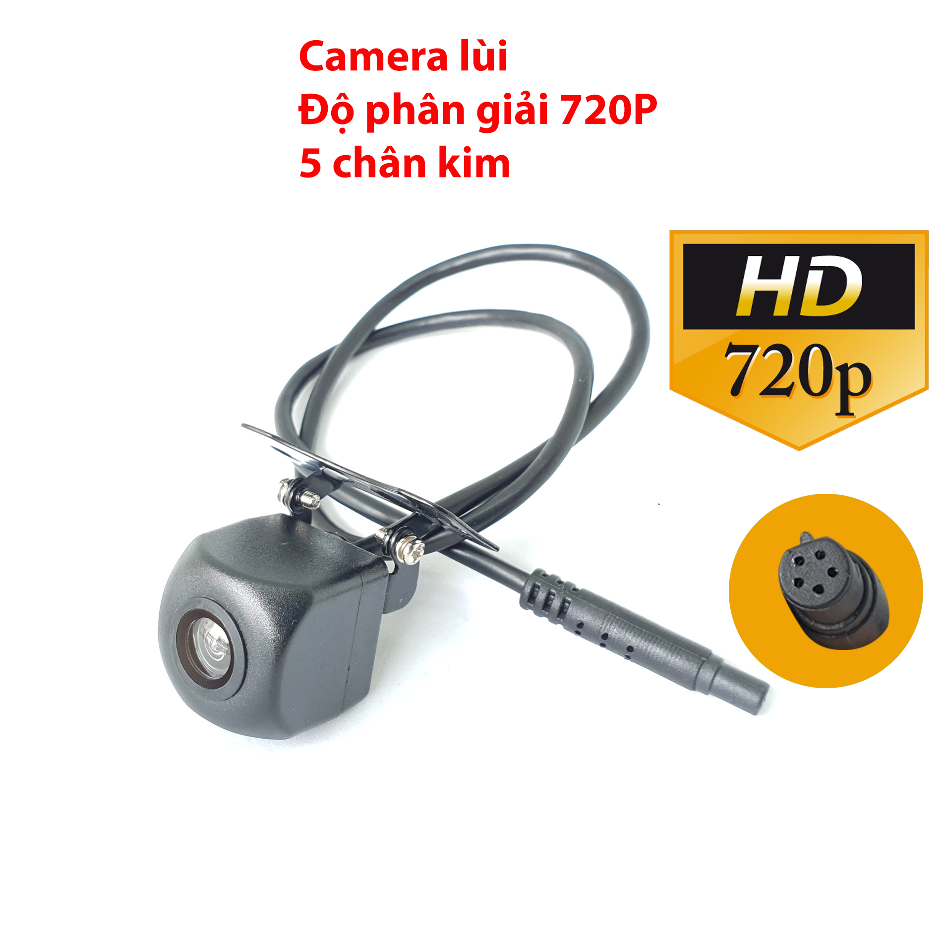 Camera lùi cho camera hành trình, độ phân giải HD 720P, jack 2.5, 5 chân, không led
