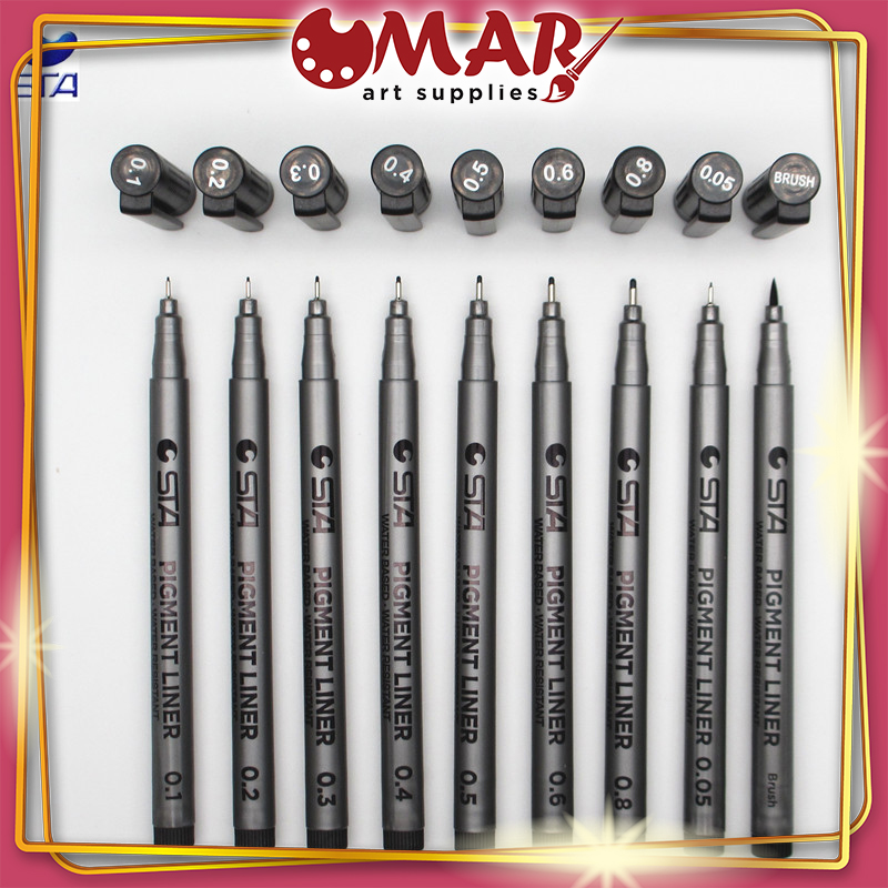 Bút Line, Bút Vẽ Nét Mỹ Thuật STA 9 Cây