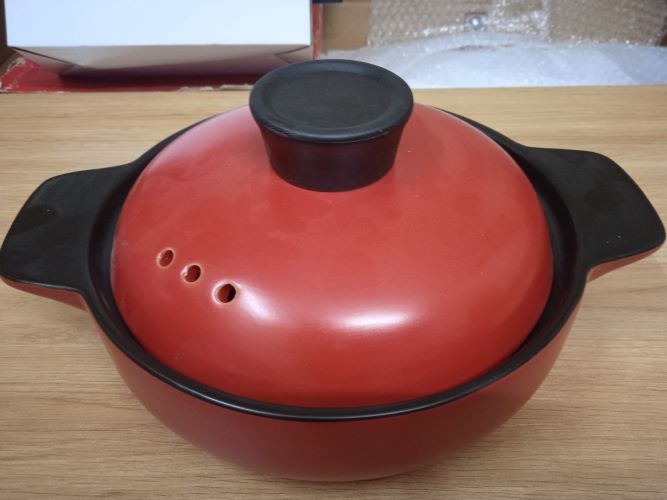 Nồi gốm sứ màu đỏ - Lòng nồi cạn – 1,5 lít